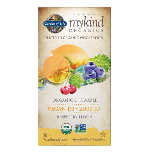 Garden of Life Vitamins, Minerals, Herbs & More Garden of Life Kind Organics Vegan D3 Rasperry-Lemon 2000iu 30VCT