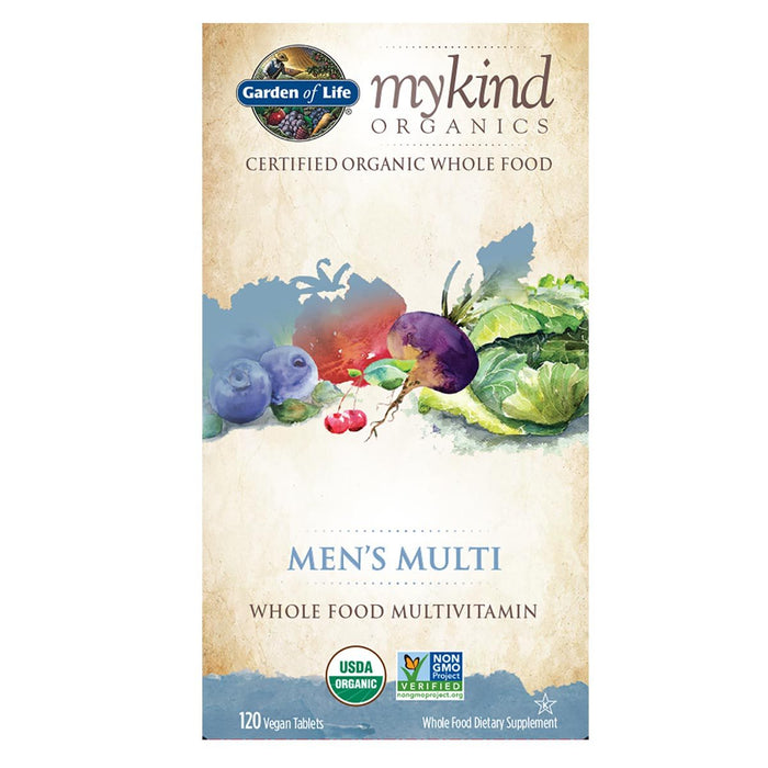 Garden of Life Vitamins, Minerals, Herbs & More MyKind Organics Non-GMO Men's Multi 120 Tabs