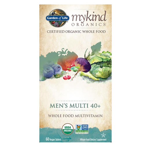 Garden of Life Vitamins, Minerals, Herbs & More MyKind Organics Men's Multi 40+ Non-GMO 60 Tabs