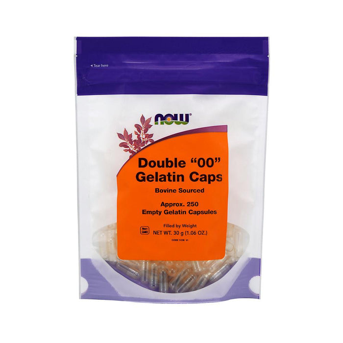 Now Foods Unclassified NF Double "00" Gelatin Caps 250C Bovine Sourced (4360281194611)