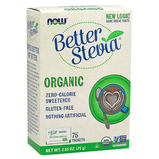 Now Foods Vitamins, Minerals, Herbs & More Now Foods Better Stevia Organic Packets 75 Per Box (582171820076)