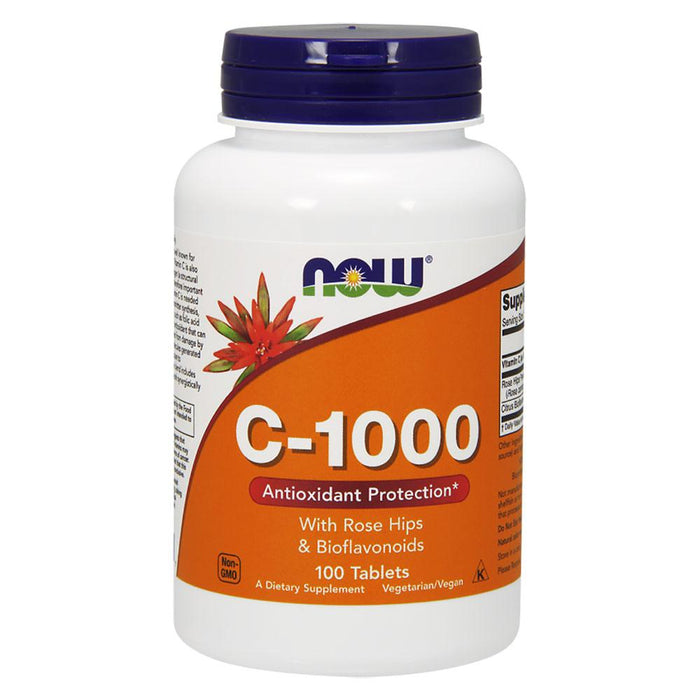 Now Foods Vitamins, Minerals, Herbs & More Now Foods C-1000 w/Rose Hips & Bioflavonoids 100 Tablets (582214090796)