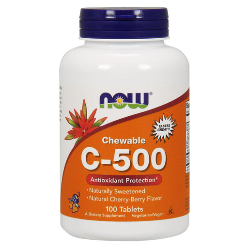 Now Foods Vitamins, Minerals, Herbs & More Now Foods C-500 Chewables Cherry 100 Tablets