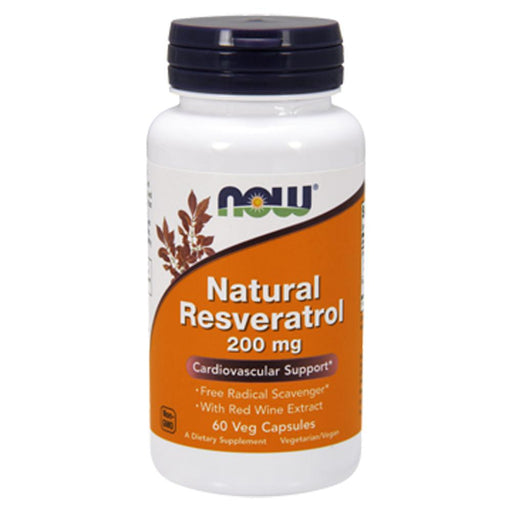 Now Foods Vitamins, Minerals, Herbs & More Now Foods Natural Resveratrol 200 Mg 60 Vegetable Capsules (582201442348)