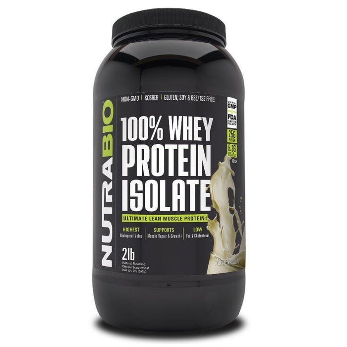 NutraBio Protein Powders Alpine Vanilla NutraBio 100% Whey Protein Isolate 2lb