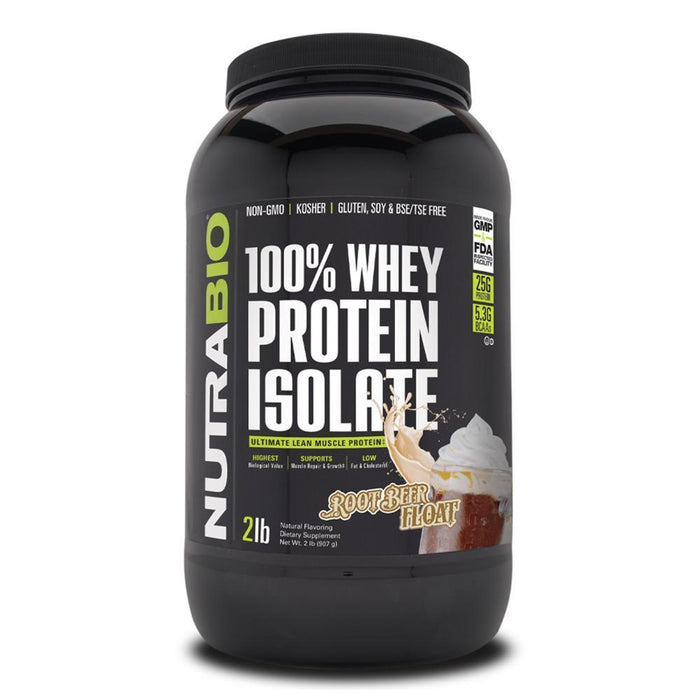 NutraBio Protein Powders Root Beer Float NutraBio 100% Whey Protein Isolate 2lb