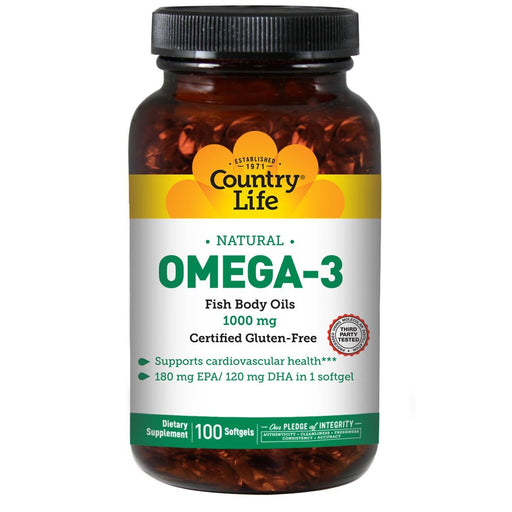 Country Life Vitamins, Minerals, Herbs & More Country Life Omega-3 Fish Oil 1000mg 100 Softgels