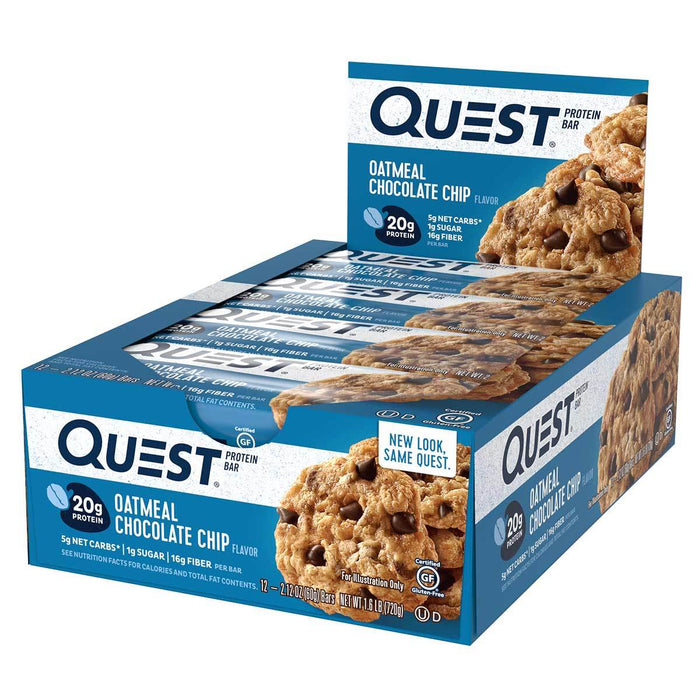 Quest Nutrition Sports Nutrition & More Oatmeal Chocolate Chip Quest Nutrition Quest Bar Protein Bar 12/Box