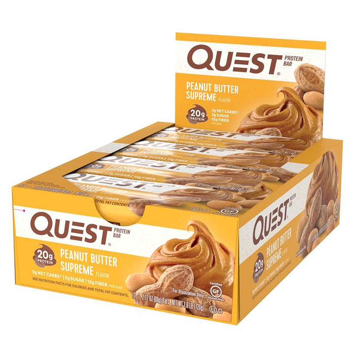 Quest Nutrition Sports Nutrition & More Peanut Butter Supreme Quest Nutrition Quest Bar Protein Bar 12/Box