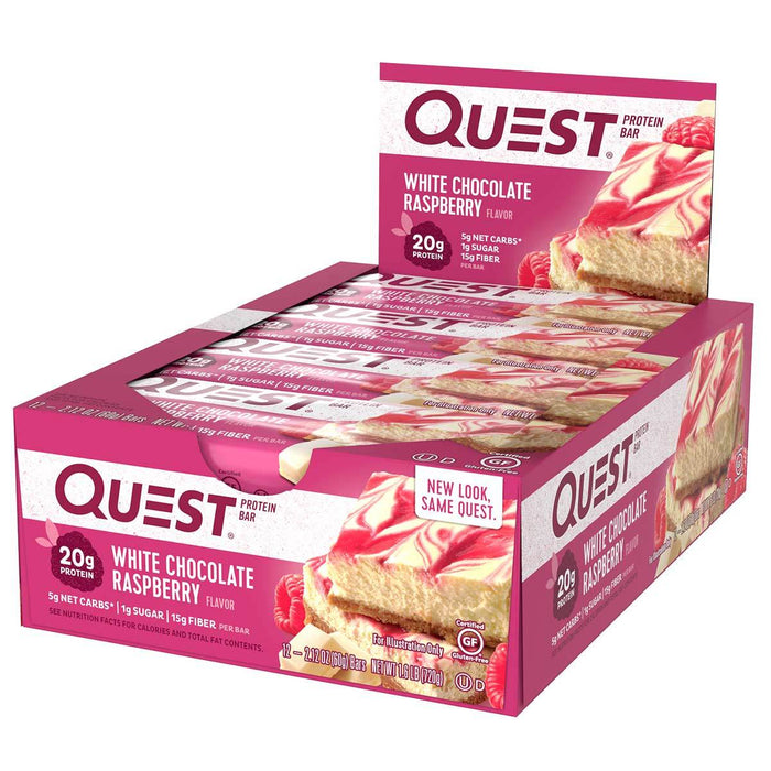 Quest Nutrition Sports Nutrition & More White Chocolate Raspberry Quest Nutrition Quest Bar Protein Bar 12/Box