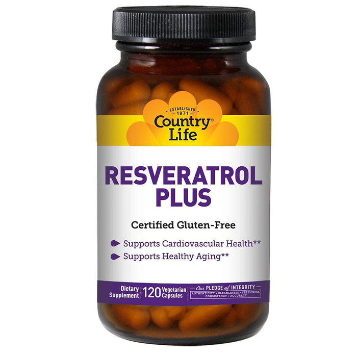 Country Life Vitamins, Minerals, Herbs & More Country Life Resveratrol Plus 100mg 120 Vege Caps