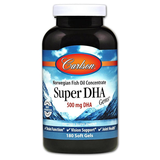 Carlson Vitamins, Minerals, Herbs & More Carlson Super DHA 500mg 180 Gels (581116919852)