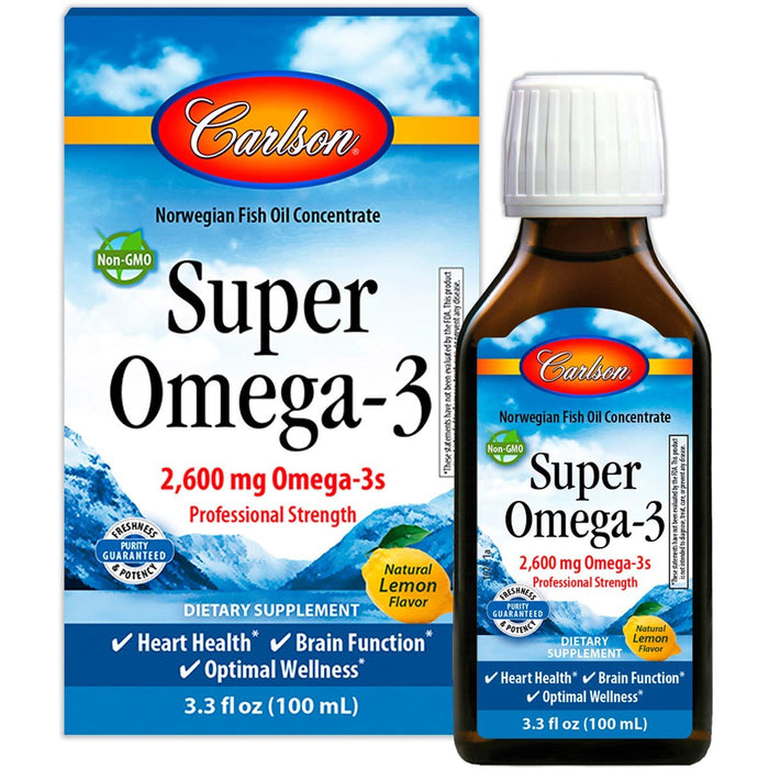 Carlson Vitamins, Minerals, Herbs & More Carlson Labs SUPER OMEGA-3  LMN 100 ML (582603636780)