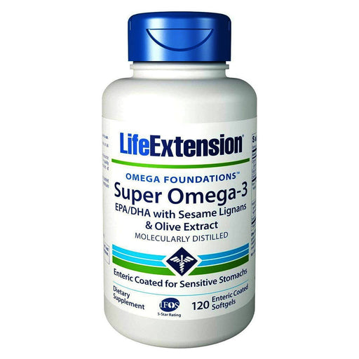 Life Extension Vitamins, Minerals, Herbs & More Life Extension Super Omega-3 EPA/DHA with Sesame Lignans and Olive Fruit Extract 120 Softgels (581048631340)