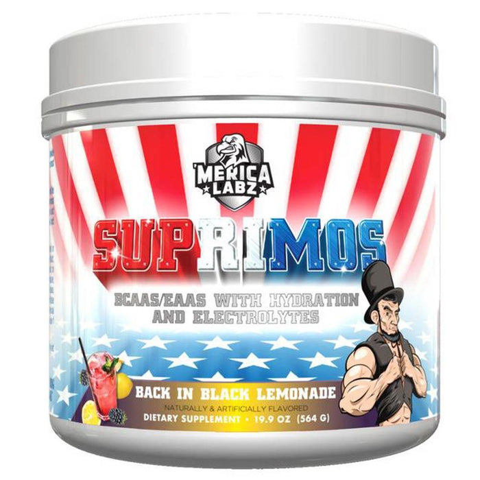 'Merica Labz Amino Acids Back in Black Lemonade Merica Suprimos 30 Servings (1849295601708)