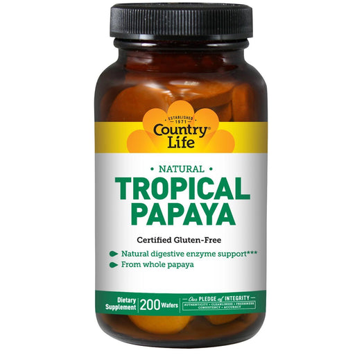 Country Life Vitamins, Minerals, Herbs & More Country Life Tropical Papaya 25mg 200 Wafers (580482170924)