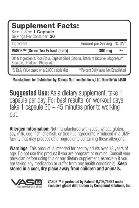 Serious Nutrition Solutions Nitric Oxide Default Serious Nutrition Solutions Vaso6 30 Caps