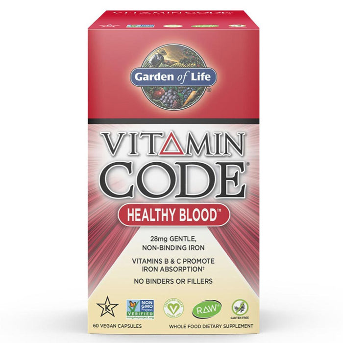 Garden of Life Vitamins, Minerals, Herbs & More Garden of Life Vitamin Code Healthy Blood 60 Vege Caps