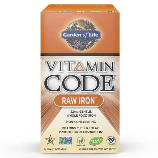 Garden of Life Vitamins, Minerals, Herbs & More Garden of Life Vitamin Code Raw Iron 30 Vege Caps