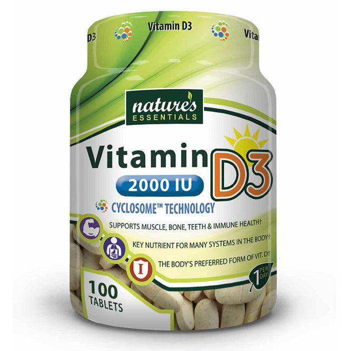 Nature's Essentials Vitamins, Minerals, Herbs & More Nature's Essentials Vitamin D3 2000IU 100 Tablets (582593282092)